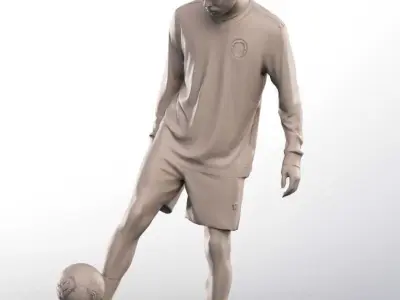 Jonny 12681 - Athletic Black Man Playing Soccer Low-poly 3D model