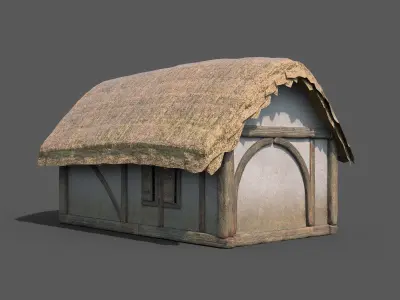 Medieval Village House 04 Free low-poly 3D model