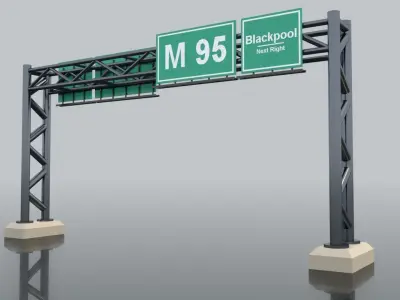 Highway Sign 3D model