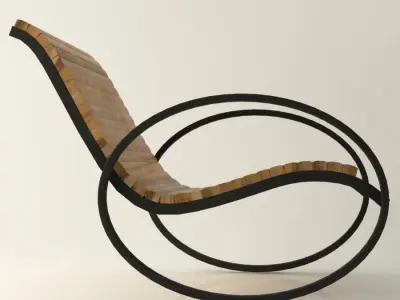 Modernistic Vintage chair Low-poly 3D model