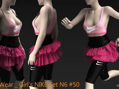 Sport Wear  Girls NIKE Set  N6  50  CLO3D ZPRJ FBX OBJ MTL 3D model