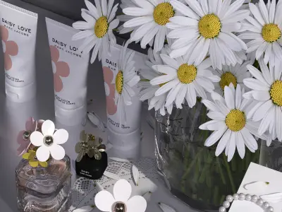 Daisy Flower Decorative Set decor set 3D model