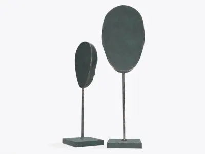 Human face sculptures 3D model