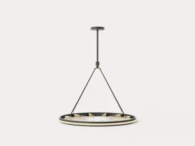 Chambers Chandelier - Black with Gold finish Low-poly 3D model