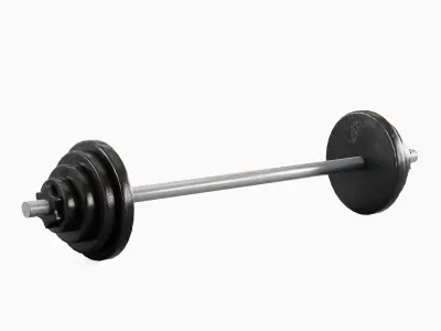 Iron Barbell 01 Low-poly 3D model