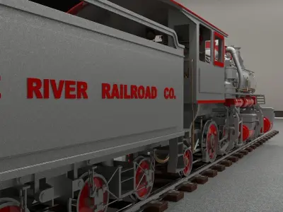 Little River Railroad 126 steam locomotive train Free 3D model