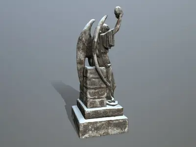 statue 2 of angel Low-poly 3D model