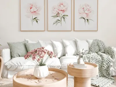 Spring Living Room Blender Scene 3D model