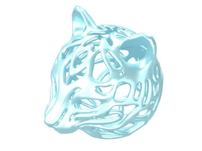 Abstract Cat Head Shape Decoration v1 007 Low-poly 3D model