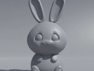CUTE BUNNY - PBR TEXTURES - GAMEREADY Low-poly 3D model