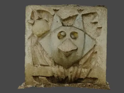 Stones with cartoon characters 2 Low-poly 3D model