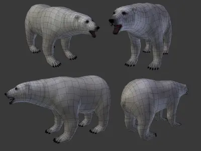 Next Gen AAA Polar Bear - high quality lowpoly game ready Low-poly 3D model