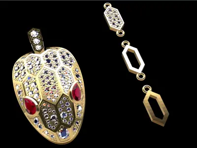 Bvlgari Serpanti snake Necklace  3D print model