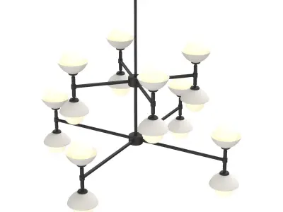 Greenwich 38 inch 2-Tier Chandelier 3D model
