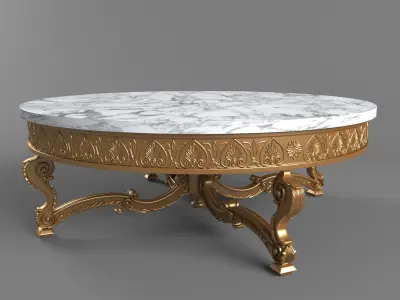 Classic round table 3D model