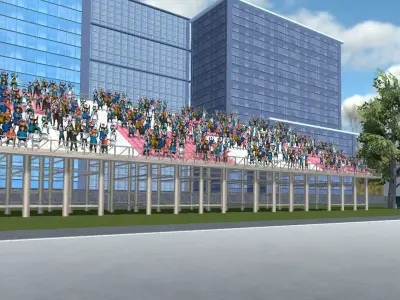 Race Track dragrace Actions 3D model