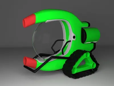 Magnet Robot Car Low-poly 3D model
