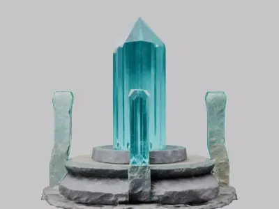 Medieval Fantay Stylized Crystal Pillar Low-poly 3D model