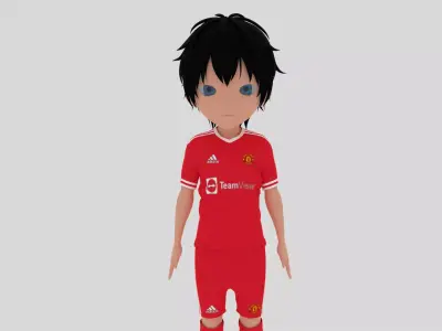 Manchester United Soccer - Football  Player Low-poly 3D model