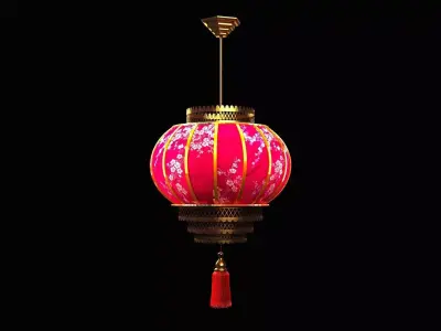 Chinese red lantern  Low-poly 3D model shop