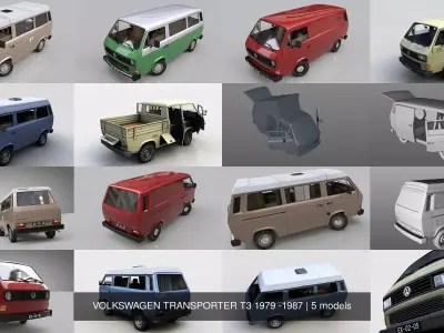 VOLKSWAGEN TRANSPORTER T3 1979 -1987 3D Model Pack