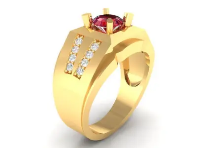 Luxury Ruby Diamond Men Ring 3D Model 141 3D print model