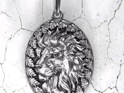 Lion-pendant-2 3D print model