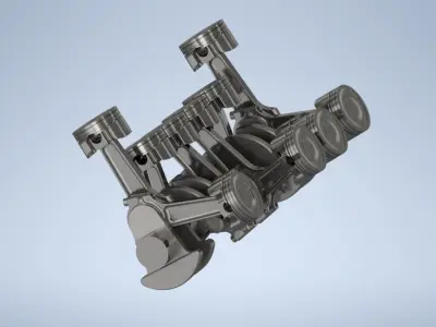 V12 motor 3D print model