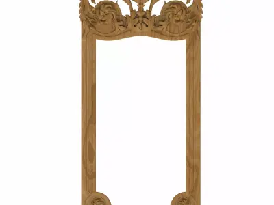 Carved picture frame STL 3D model 8