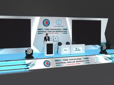 Conference Stage Decor 84 3D model