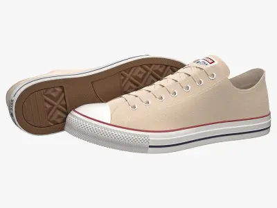 Chuck Taylor All Star Classic Low Top Cream 3D model