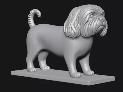 Dog sculpture 3D print model 4
