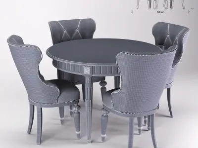 Table chair classic 01 3D model