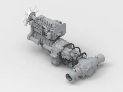 Diesel Engine 3D model from CGTrader