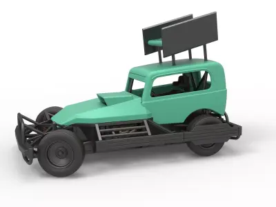 New Zealand Superstock car while turning Scale 1 to 25 3D print model