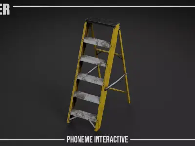 Ladder Model - Game Ready Asset with 3 LODs and 4K PBR Textures Low-poly 3D model