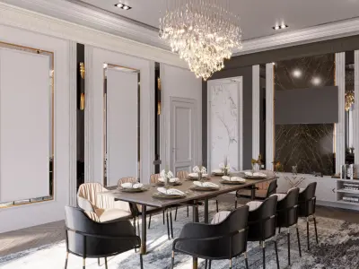 Interior neoclassical 3D model