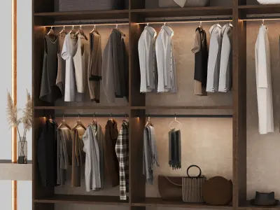 Wardrobe with filling 3D model