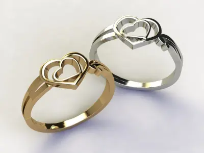 Heart ring 17 3D print model