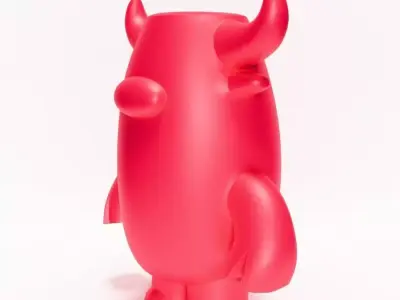 Bull Minimalist toy 3D print model
