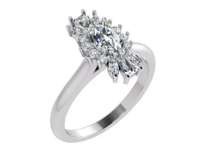 Unique Diamond Ring 4177 3D print model