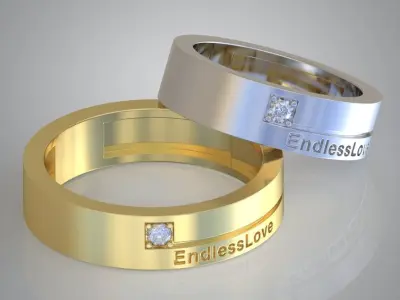 Diamond ring 0517 3D printable model9 Free 3D print model