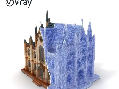 Gothic Cathedral Architecture Model Pack Low-poly 3D model