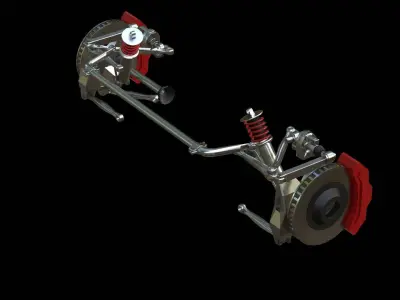 suspension system Low-poly 3D model