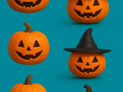 Halloween Spooky Pumpkin Art 3D print model