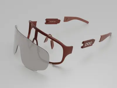POC Aspire sunglasses rigged game-ready Low-poly 3D model