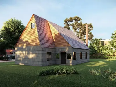 Country house No51 SketchApp  Lumion Free low-poly 3D model