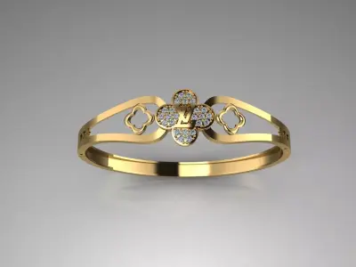 3D jewelry design vintage bangle 3D print model