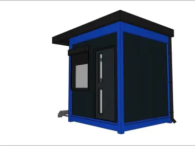 container guard booth 250cm x 250 cm plus roof many formats 3D model