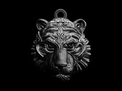 Tiger Pendant 3D printable  3D print model